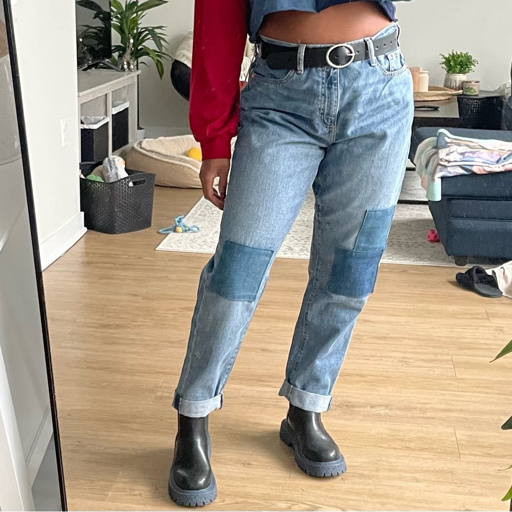 Jeans with patch design